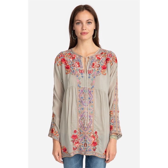Johnny Was Alora Grain Rayon Tunic Blouse M NWT - Picture 2 of 9